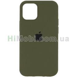 Накладка Silicone Case Full iPhone 12 Pro Max (35) Dark olive