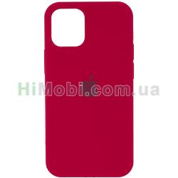 Накладка Silicone Case Full iPhone 12 Pro Max (37) Rose red