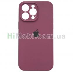 Накладка Silicone Case Full iPhone 13 Pro Max Square (42) Maroon