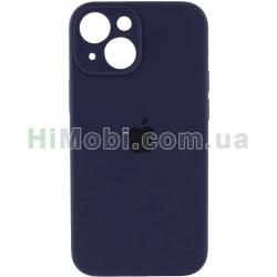 Накладка Silicone Case Full Square iPhone 13 (08) Dark blue
