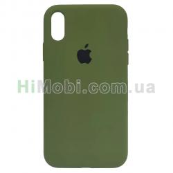 Накладка Silicone Case Full iPhone XR (45) Army green