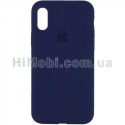 Накладка Silicone Case Full iPhone XR (08) Dark blue