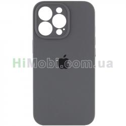 Накладка Silicone Case Full iPhone 13 Pro Max Square (15) Dark grey