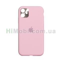 Накладка Silicone Camframe Full iPhone 11 світло-рожева (6)