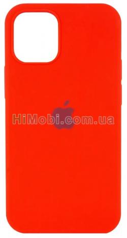 Накладка Silicone Case Full iPhone 12/ 12 Pro (14) Red
