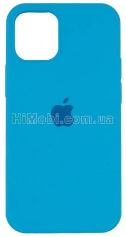 Накладка Silicone Case Full iPhone 12/ 12 Pro (16) Blue