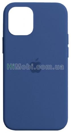 Накладка Silicone Case Full iPhone 12/ 12 Pro (20) Navy blue