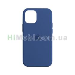 Накладка Silicone Case Full iPhone 12 Mini синя (20)