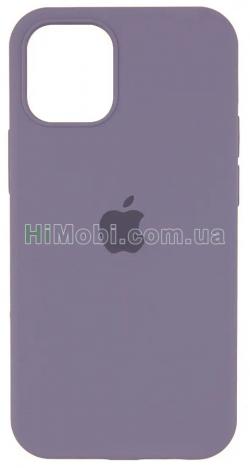 Накладка Silicone Case Full iPhone 12/ 12 Pro (28) Lavender gray