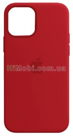 Накладка Silicone Case Full iPhone 12/ 12 Pro (31) China red