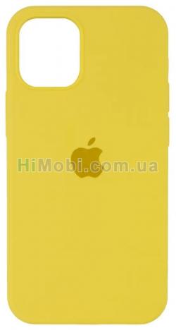 Накладка Silicone Case Full iPhone 12/ 12 Pro (50) Canary yellow