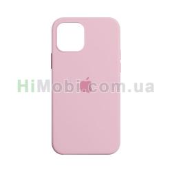 Накладка Silicone Case Full iPhone 12/ 12 Pro світло-рожева (6)