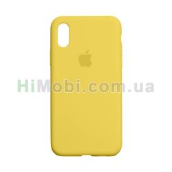 Накладка Silicone Case Full iPhone Xs Max жовта (4)