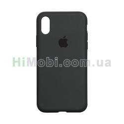 Накладка Silicone Case Full iPhone Xs Max темно-сіра (15)