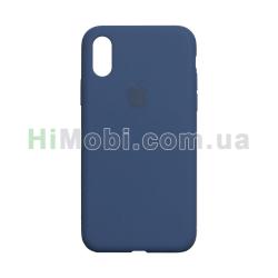 Накладка Silicone Case Full iPhone Xs Max синя (20)