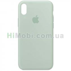 Накладка Silicone Case Full iPhone XS Max (26) Mist blue