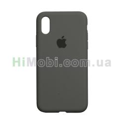 Накладка Silicone Case Full iPhone Xs Max оливкова (35)