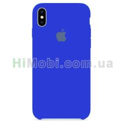 Накладка Silicone Case Full iPhone XS Max (44) Shiny blue