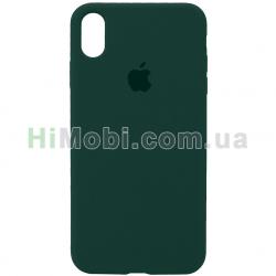 Накладка Silicone Case Full iPhone XS Max (70) Dark forest