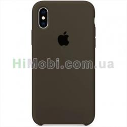 Накладка Silicone Case iPhone XS Max (35) Dark olive