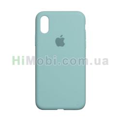 Накладка Silicone Case Full iPhone X / Xs василькова (5)