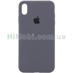 Накладка Silicone Case Full iPhone X / XS (15) Dark grey
