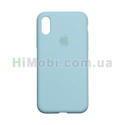 Накладка Silicone Case Full iPhone X / Xs синьо-блакитна (21)
