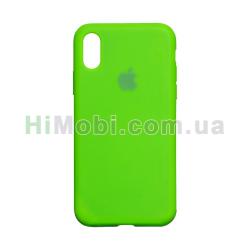 Накладка Silicone Case Full iPhone X / Xs кислотно-зелена (40)