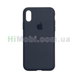 Накладка Silicone Case Full iPhone X / Xs полуночно-синя (46)
