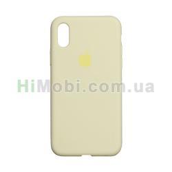 Накладка Silicone Case Full iPhone X / Xs ніжно-жовта(51)