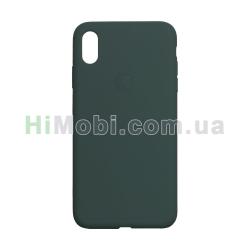 Накладка Silicone Case Full iPhone X / Xs темно-зелена (54)