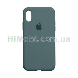 Накладка Silicone Case Full iPhone X / Xs морський-зелений (55)