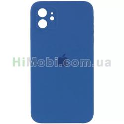 Накладка Silicone Case Full iPhone 11 Square (08) Dark blue