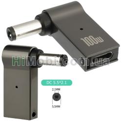Адаптер для заряджання ноутбуків Type-C-DC 5.5-2.1 100 W