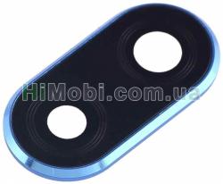 Скло камери Huawei Mate 10 Lite (RNE-L01 / RNE-L21) з рамкою синiй