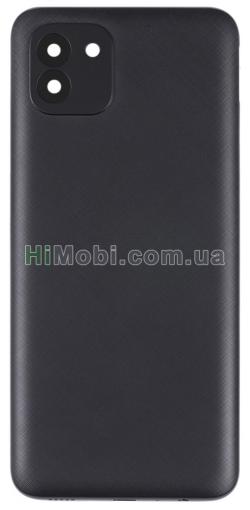 Задня кришка Samsung A035/ F Galaxy A03 чорний 163*72mm + скло камери оригінал