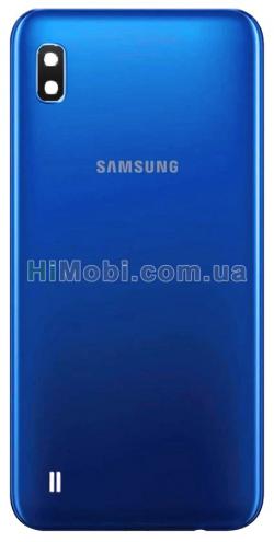 Задня кришка Samsung A105 Galaxy A10 2019 синій + скло камери оригінал