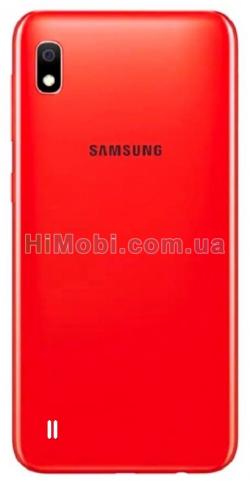 Задня кришка Samsung A105 Galaxy A10 (2019) червона оригінал + скло камери