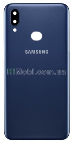 Задня кришка Samsung A107 Galaxy A10s 2019 синій + скло камери оригінал