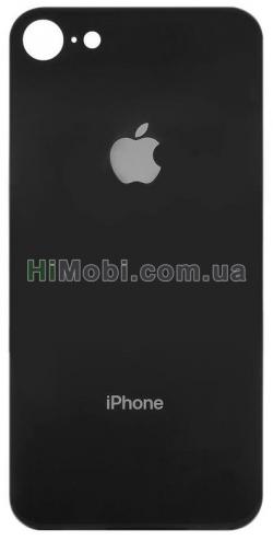 Задня кришка скло iPhone 8 чорна з маленьким отвором пiд камеру
