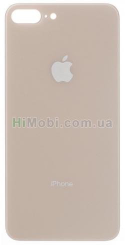 Задня кришка скло iPhone 8 Plus золота з великим отвором під камеру