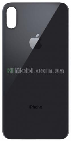 Задня кришка скло iPhone XS Max чорна з великим отвором пiд камеру