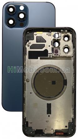 Корпус для iPhone 12 Pro Max Pacific Blue (металическая рамка / корпус) оригінал знятий з телеф