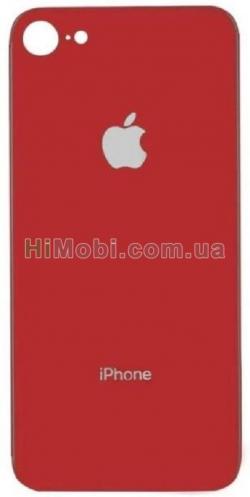 Задня кришка скло iPhone 8 червона з великим отвором під камеру