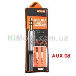 Кабель Aux MOXOM AUX-08 Audio Cable Braided 1000mm сірий