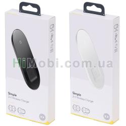 Бездротовий зарядний пристрій Baseus Simple 2in1 For iPhone+AirPods 18W чорний