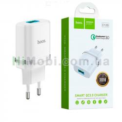 МЗП HOCO C12Q Smart QC3.0 (1 USB/ 3, 0A) Білий