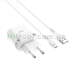МЗП Мережа HOCO 2в1 Micro USB C12Q Smart QC3.0 (1USB/ 3, 0A) білий