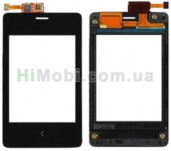 Сенсор (Touch screen) Nokia 502 Asha чорний + рамка