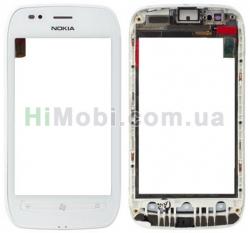 Сенсор (Touch screen) Nokia 710 Lumia білий + рамка